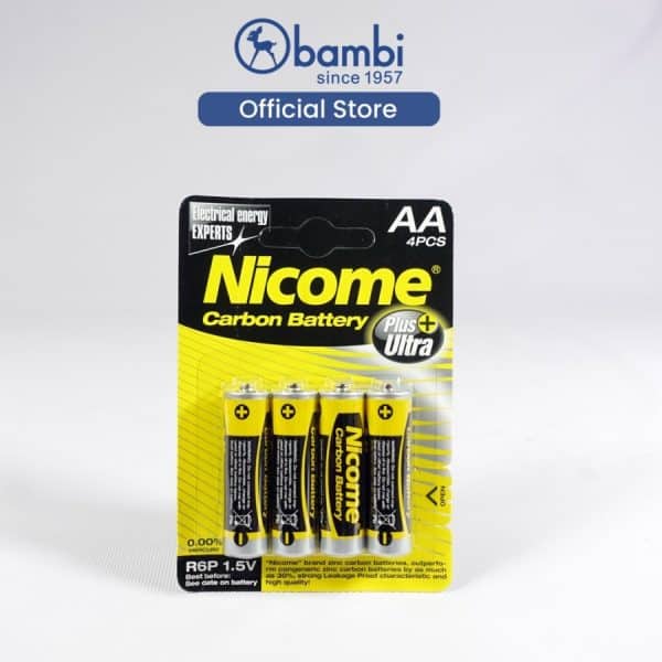 Baterai NICOME CARBON Battery R6P AA Size BLISTER (4 Pcs) - 2150018