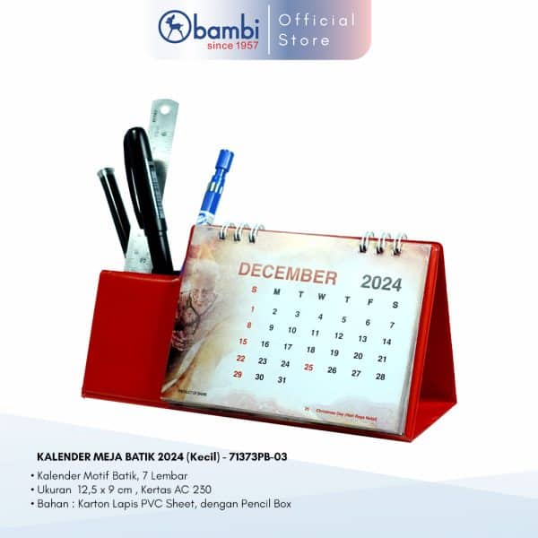 Kalender Meja Mini 2024 with Pencil Box 71373PB-03