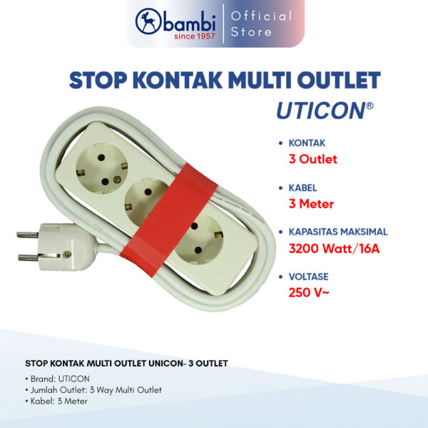 STOP KONTAK MULTI OUTLET UNICON- 3 OUTLET B