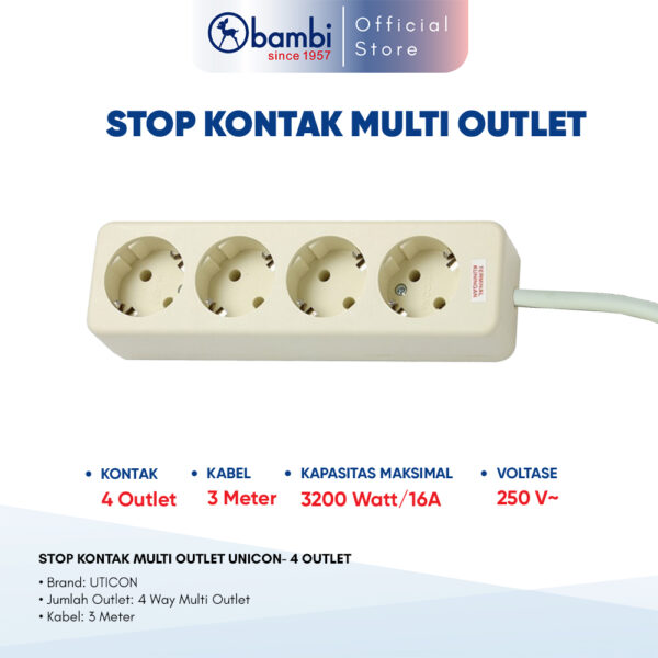 STOP KONTAK MULTI OUTLET UNICON- 4 OUTLET C