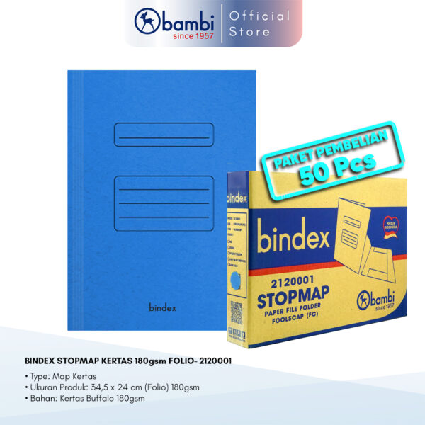 BINDEX STOP MAP KERTAS 180gsm FOLIO - 21200A1 50pcs dark blue