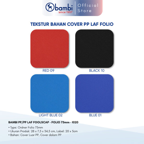 Ordner Bambi Lever Arch File Folio Bahan PP 75mm - 1020